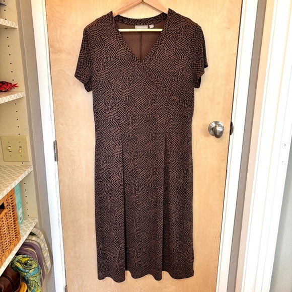 croft & barrow Dresses & Skirts - Croft & Barrow Brown Animal Print Midi Dress Size XL Office Church Travel Event